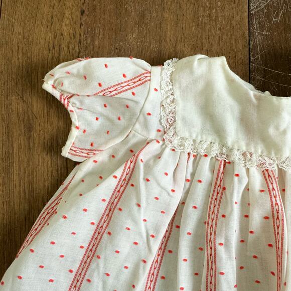 Honeysuckle Fashions Sears VINTAGE Baby Girl White Red‎ Dress Size Large / 12m - Picture 6 of 7